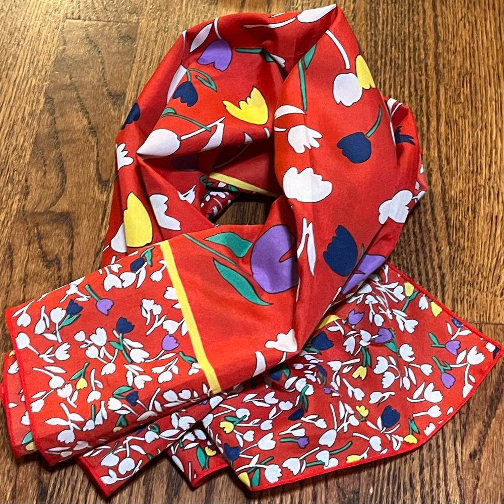 Floral Red Scarf